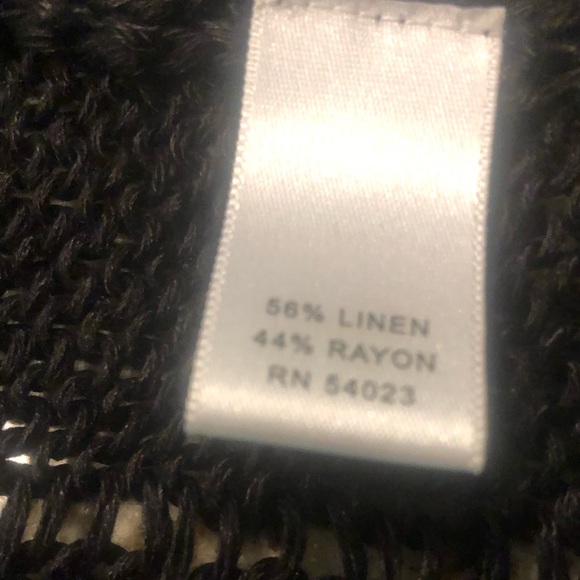 NWOT Banana Republic Black Sweater Women’s Linen Blend Short Sleeve SZ M - Picture 6 of 7